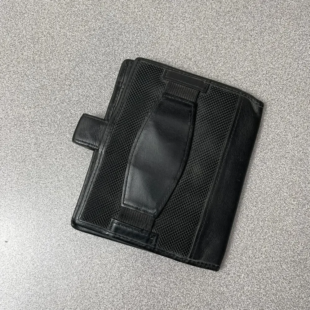 VTG TUMI Leather Wallet Black Nylon PDA Tech Palm Pilot Hand Strap Business